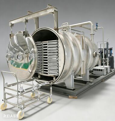 Dibangun untuk farmasi & pengolahan makanan massal. Commercial Lyophilizer 150kg Per Batch, Kamar Baja Berkualitas, Kontrol Suhu yang Tepat & Teknologi hemat energi.