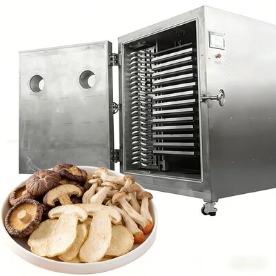 Tingkat vakum kurang dari 13Pa Pengering beku industri dengan sistem kontrol PLC dan 304 stainless steel untuk kinerja