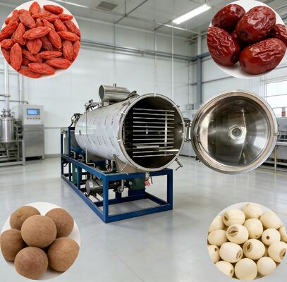 Sistem Kontrol PLC Mesin pengering beku vakum menawarkan Kamar Ukuran 12700 2600 3300mm sempurna untuk industri farmasi makanan dan kimia