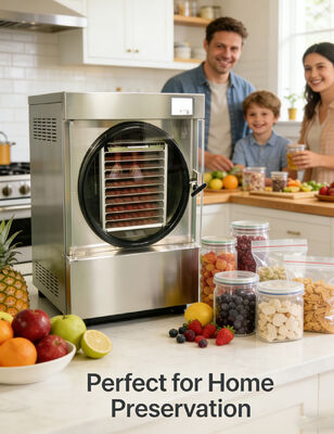 SUS304 Stainless Steel Home Freeze Dryer Featuring Electric Heating Method Optimized for Home and Long-term Food Storage (SUS304 Stainless Steel Home Freeze Dryer dengan metode pemanasan listrik yang dioptimalkan untuk penyimpanan makanan di rumah dan jangka panjang)