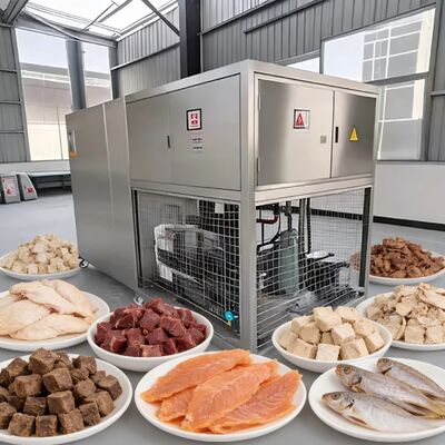 Makanan vakum freeze dryer dengan suhu freeze drying kisaran minus 40 sampai 80 derajat dan Baosi atau  pompa vakum untuk operasi