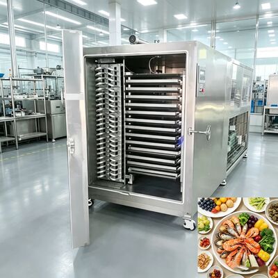 35KW Instalasi Makanan Vacuum Freeze Dryer Sistem pendingin udara dengan Baosi atau Bitzer Vacuum Pump Ideal untuk industri pengolahan makanan