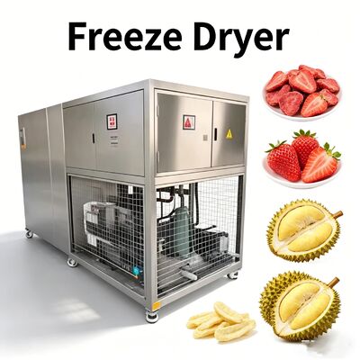 Air Dingin Makanan Vacuum Freeze Dryer Featuring 380V 50HZ 3PH Tegangan dan 35KW Daya Instalasi Ideal untuk melestarikan umur simpan makanan