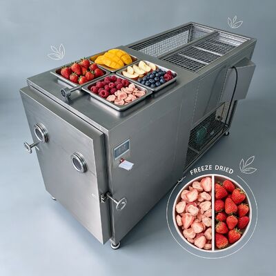 Mesin Pengering Beku Vakum Sistem Kontrol PLC 220V380V3PH Ideal untuk Produk Makanan dan Kimia yang Dibekukan Kering