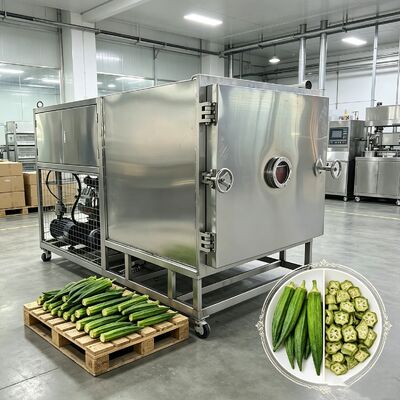 Waktu pengeringan beku 18 sampai 22 jam batch Vegetable freeze dryer termasuk dua tahap pompa vakum rotary vane sempurna untuk melestarikan sayuran