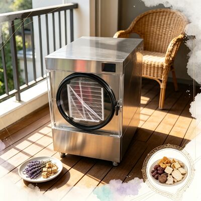 Pengering Beku Rumah 3600W Kapasitas 20 hingga 25kg Dimensi 1100 1000 1180mm Sempurna untuk Pengolahan Makanan Rumahan dan Skala Kecil