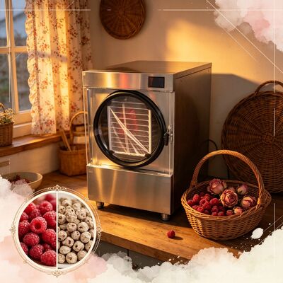 Pemanasan Listrik Rumah Freeze Dryer SUS304 Stainless Steel 220V1PH5060HZ Cocok untuk Konservasi Makanan dan Laboratorium