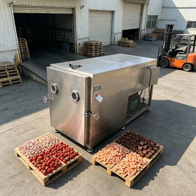 Pemanasan Listrik Mesin pengering sayur beku silikon dengan konsumsi daya 10KwH dan ukuran ruangan 180017001300mm untuk pengeringan beku