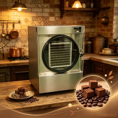 LCD Display Home Freeze Dryer SUS304 Kerang Baja Tidak Berlemak Menyediakan Konservasi Makanan yang Efektif dan Masa Pelapisan yang Ditingkatkan