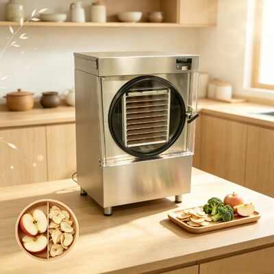 Pemanasan Rumah Listrik Mesin Freeze Dryer Perkakas Volume Menengah Cocok untuk Konservasi Buah Sayuran dan Daging